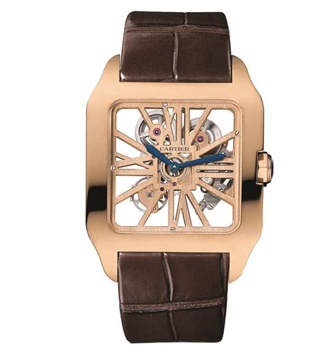 cartier skeleton rose gold|cartier santos dumont skeleton watch.